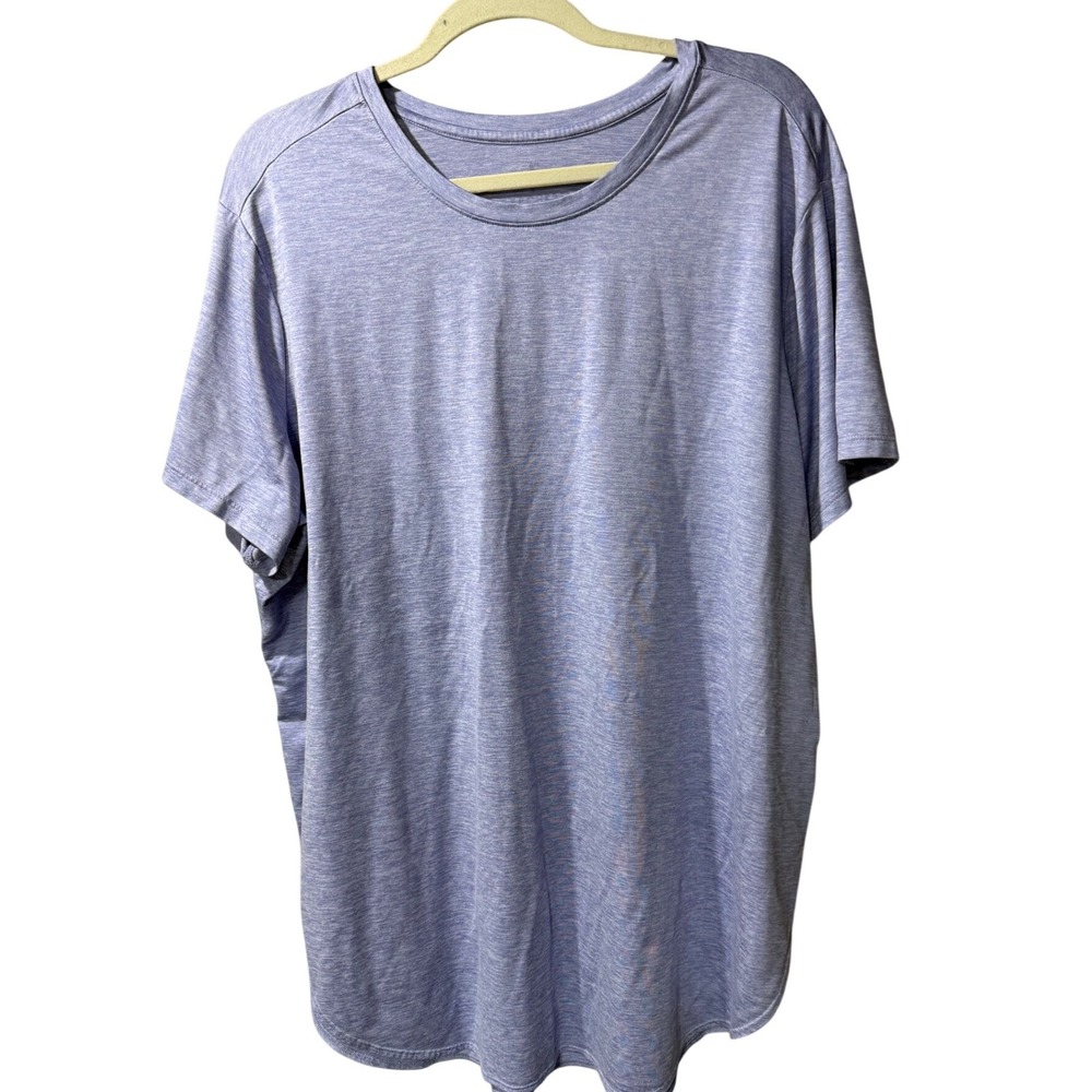 Skechers Women‎ 2X Purple Heathered Short Sleeve Crew Neck Athleisure Tee Shirt - Picture 4 of 8